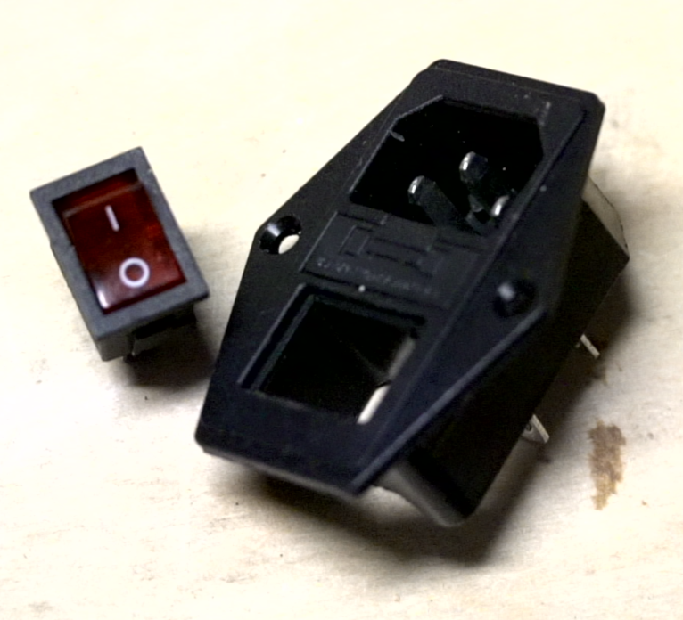 C14 IEC 320 AC power inlet with fuse holder and switch 10A 250V